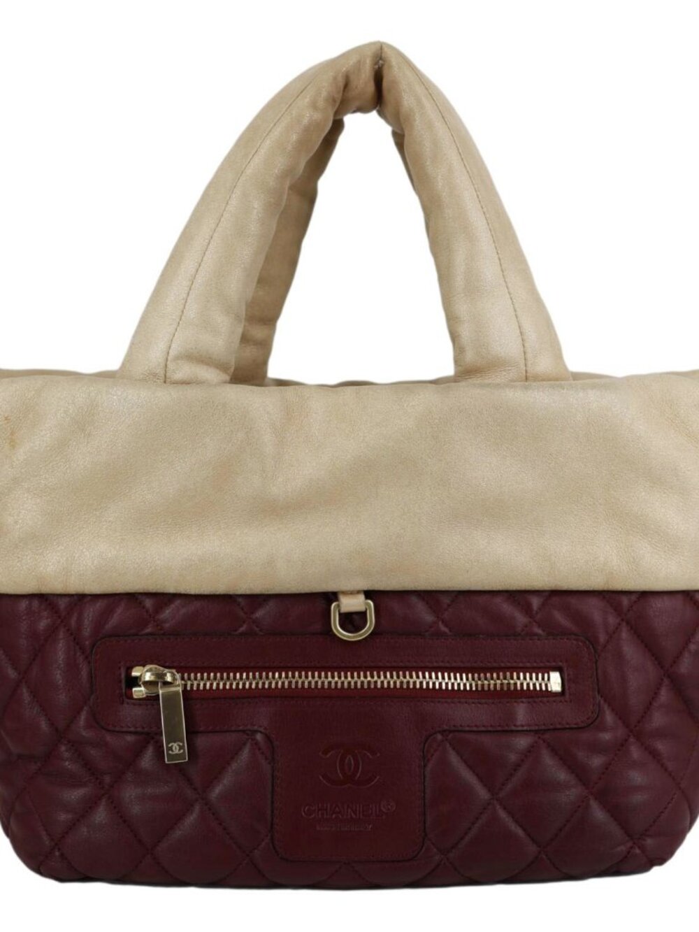 Chanel  Coco Cocoon Reversible Quilted Nylon Tote Bag Burgundy